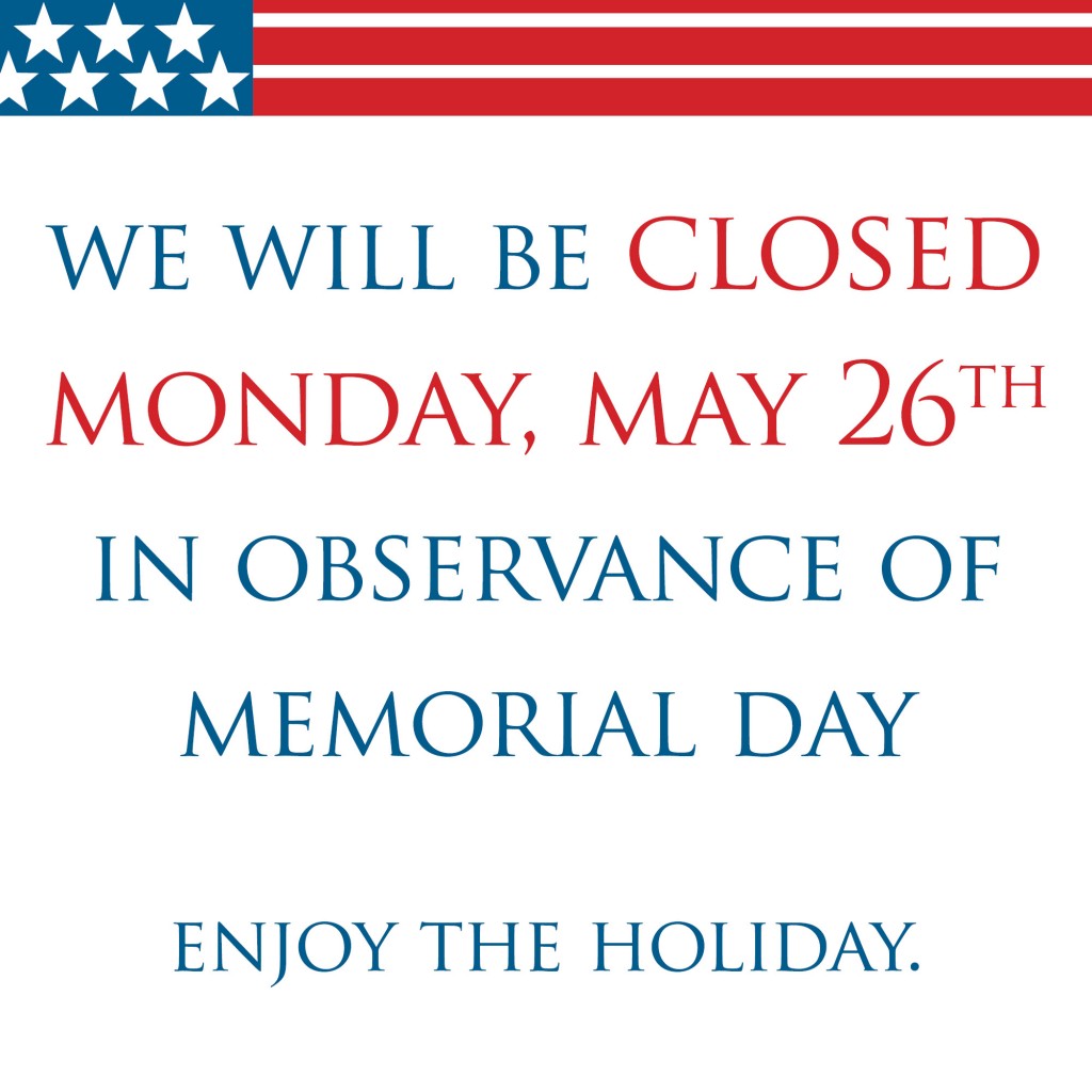Memorial Day Closed Sign Template